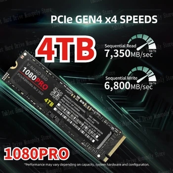Фирменный Оригинал M2 2280 SAM SSD 4 ТБ 2 ТБ 1 ТБ 1080PRO 990 PRO SSD Внутренний твердотельный диск PCIe Gen 4,0x4 NVMe для PS5/ПК/Ноутбука