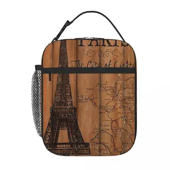 Винтажная сумка для путешествий Paris Debbie Dewitt Lunch Tote, сумка для ланча, сумки для ланча, термосумка для ланча