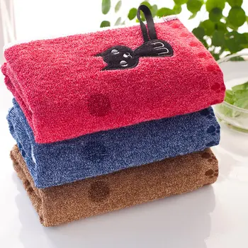 Новое полотенце с вышивкой, хлопковые мягкие салфетки для стола, которые можно носить или выносить, мультяшное новое поступление, крючок для кошки, кухонные полотенца