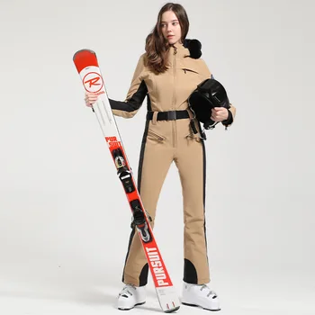 Женский лыжный костюм GSOU SNOW, Теплая рабочая одежда для занятий спортом на открытом воздухе, Непромокаемые брюки с эластичностью снега, зимнее пальто для сноуборда, брюки