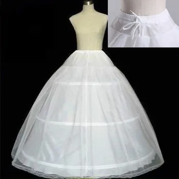 Высококачественная белая нижняя юбка с 3 обручами и кринолином для свадебного платья, свадебное платье в наличии на складе