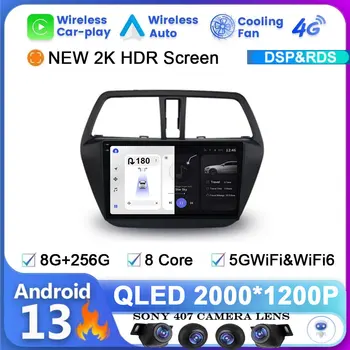 Android 13 Автомобильный Радио Мультимедийный Видеоплеер Для Suzuki SX4 2 S-Cross 2012-2016 Авто Стерео GPS Навигация 2.5 D Экран Carplay