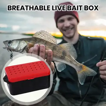 Дышащая коробка для живой наживки, двухслойная коробка для наживки, Двухслойная портативная коробка для живой наживки с ручкой для рыболовной приманки для личинки