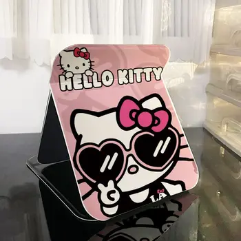 Sanrio Kawaii Hello Kitty Mirror Аниме Мультфильм Милые девушки Новый дом Красивое Портативное Складное зеркало для макияжа высокой четкости