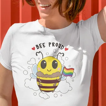 Футболка Bee Proud - Cute Bug LGBTQ Flag Rainbow Gay Pride Parade Унисекс