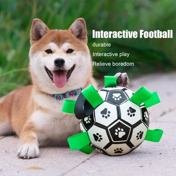 Игрушки для собак Футбольный мяч с защелками Интерактивные Игрушки для собак Мячи Прочный Щенячий футбол для тренировок на открытом воздухе Игрушки для домашних животных