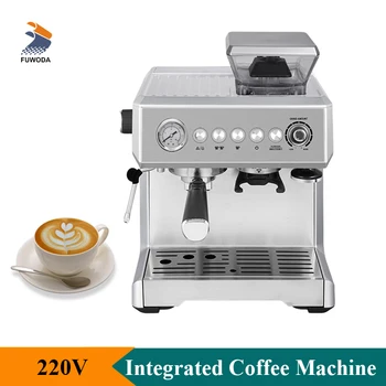 Профессиональная эспрессо-машина на 15 бар, полуавтоматическая кофемашина с кофемолкой для кофейных зерен