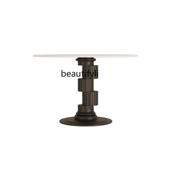 Дизайн Ретро круглый стол Обеденный стол в столовой Римская колонна Большой стол в скандинавском стиле Большой стол на несколько персон