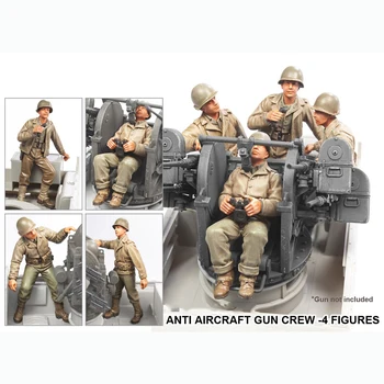 В разобранном виде 1/35 расчета зенитного орудия (4 фигурки), фигурка солдата, наборы миниатюрных моделей из смолы, неокрашенные