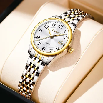 TAXAU 2024 Новые Женские часы Роскошные Элегантные Водонепроницаемые Часы Из Нержавеющей Стали Для Женщин Модные Повседневные Наручные Часы Высокого Качества