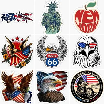 Соединенные Штаты Америки, Флаг США, Эмблема, Орел, Нью-Йорк, Наклейки с черепом, Виниловый ноутбук, Мотоциклетный шлем, Гоночный грузовик, ПВХ Наклейка
