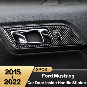 Украшение внутренней ручки двери автомобиля из 2 предметов, Интерьерные Автоаксессуары для Ford Mustang 2015 2016 2017 2018 2019 2020 2021 2022