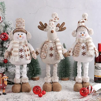 Рождественский Снеговик, Лось, Телескопическая кукла с длинными ногами, Рождественское украшение для елки, Рождественское украшение для дома, Navidad, Подарок для детей на Новый Год2024