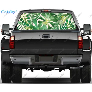 Красочная тропическая наклейка на окно, графическая наклейка на грузовик из ПВХ, перфорированная виниловая универсальная наклейка