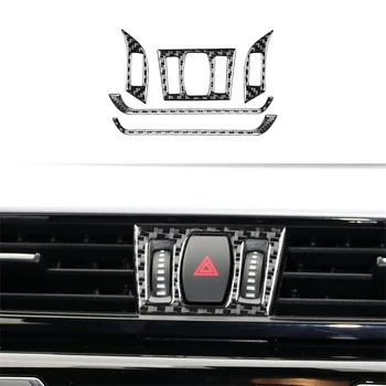 Для BMW X1 2016 2017 2018 Настоящая Наклейка Из Углеродного Волокна Автомобильный Кондиционер AC Вентиляционная Крышка Отделка Полосы Аксессуары Для Интерьера Автомобиля