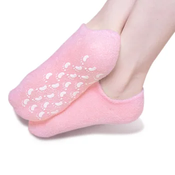 1 пара многоразовые СПА-гель носки увлажняющие отбеливающие отшелушивающие бархат гладкий красоты, Уход за ногами силиконовые носки для ухода за ногами