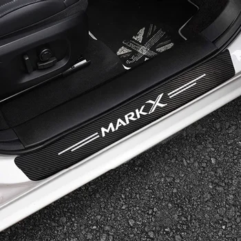 4шт Наклейка Защитной Полосы На Пороге Автомобиля из Углеродного Волокна для Toyota Mark X С Логотипом Reiz 2006 2007 2008-2019 2020 2021 Аксессуары