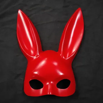 Взрослая Сексуальная маска Кролика Для женщин, девушки, половина лица, Длинные уши, маски для бондажа, Косплей, костюм на Хэллоуин, Реквизит, Аксессуары для вечеринок