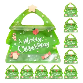 10 шт. Рождественский подарочный пакет, Рождественский пакет для конфет, украшенный пакет, Детская сумка-тоут, подарочный пакет для Рождественской елки