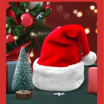 Новая роскошная Рождественская шляпа утолщенная плюшевая Рождественская вечеринка Шляпа Рождественское украшение Шляпа Праздничное украшение