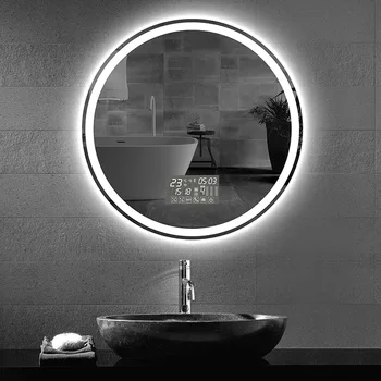 Круглое декоративное зеркало для спальни Smart Hotel диаметром 50 см, защищающее от запотевания, с регулируемой подсветкой 3 цветов и светодиодным зеркалом для ванной комнаты