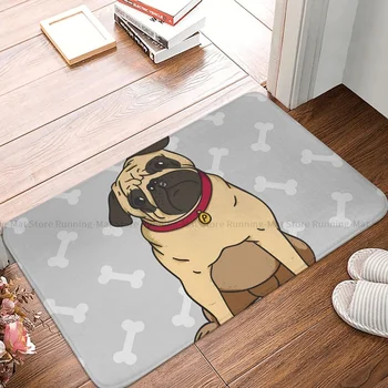 Любитель собак, Нескользящий коврик для ванной, ручка, Мопс, щенок, ковер для прихожей, коврик для входной двери, домашний декоративный коврик