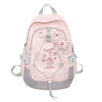 Рюкзак 2023, Новая милая женская детская сумка, школьный ранец Унисекс, женские школьные сумки с вышивкой для девочек-подростков Большой вместимости