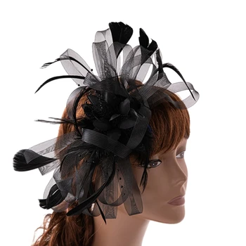 Элегантные женщины девушки Панк Средневековая повязка на голову в форме перьев Фестивальный обруч для волос для косплея выступлений на вечеринках Банкетный головной убор