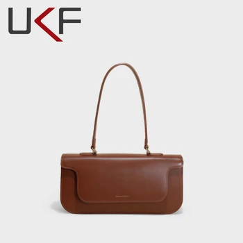 UKF 2023 Зимняя Роскошная кожаная сумка через плечо для женщин, дизайнерские сумки, модная элегантная сумка подмышками для дам, сумка для поездок на работу