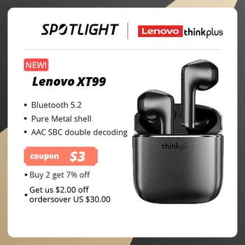 Новые Оригинальные наушники Lenovo XT99 Bluetooth 5.2 TWS Беспроводные наушники Стерео Спортивные наушники-заушники с двойным HD-микрофоном
