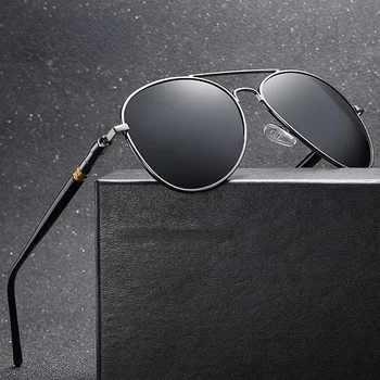 Роскошные мужские Поляризованные солнцезащитные очки для вождения, солнцезащитные очки для мужчин и женщин, Брендовые Дизайнерские Мужские Винтажные Черные Солнцезащитные очки Pilot UV400