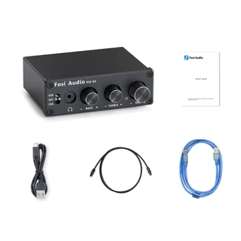 Усилитель для наушников, аудиопреобразователь, цифро-аналоговый аудиопреобразователь, адаптер для Fosi Audios, USB Gaming DAC24Bit 192 кГц