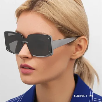2023 Ретро Мода, Роскошные Солнцезащитные очки в большой коробке, Дизайн бренда для женщин, Декоративный Стиль лица, Универсальные Солнцезащитные очки-козырьки