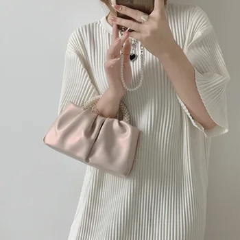 Модная Легкая Роскошная сумка Everything Fold Oblique Body Cloud, Изысканная жемчужная сумка, женская сумка, мини-сумка для мобильного телефона, женская сумка