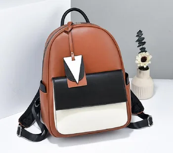 Женская Корейская мода Академический стиль Высококачественный Кожаный рюкзак Большой емкости Дорожные сумки через плечо Школьная сумка Рюкзаки