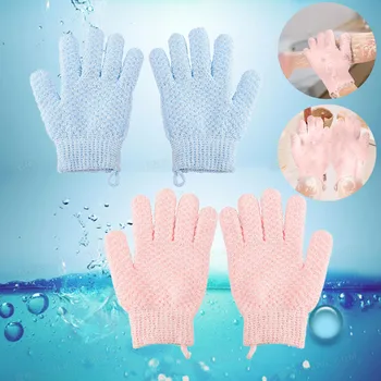 Банные перчатки с пятью пальцами, бытовое полотенце для душа, Скраб для мытья тела, детские товары для дома, Эластичные перчатки для чистки спины, перчатки для купания