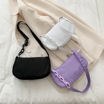 Женская сумка для отдыха в стиле ретро, однотонная сумка из искусственной кожи, классическая женская сумка на цепочке, фирменный дизайн, сумка на подлокотнике.