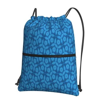Blue Bliss Коллекция рюкзаков с синим рисунком, сумка на шнурке, повседневный комплект с завязками, карманные сумки для обуви, сумки для школьников