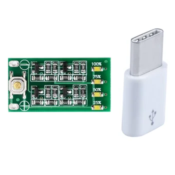 1X Разъем USB Type C 3.1 к 5-контактному Адаптеру Micro-USB 2.0 и 1X Модуль Индикатора Емкости Литиевой Батареи 3S 11.1V 12V 12.6V