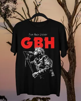 Винтажная заряженная футболка GBH Band Live In Tour Хлопковая Черная рубашка унисекс всех размеров 2A029