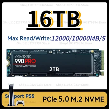 990PRO 12000 Мбит/с M.2 SSD 1 ТБ 2 ТБ 4 ТБ PCIe 5.0x4 М2 NVMe 2.0 Диск Dram Кэш Внутренний Твердотельный Накопитель для Настольных ПК PS5 PS4