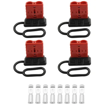 4 Шт аккумулятор 6-8 калибра 50A для быстрого подключения/отсоединения соединительного кабеля, комплект штекерных разъемов для буксировочных систем (красный)