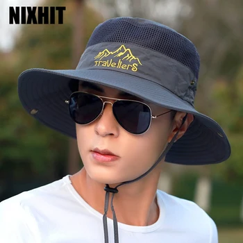 Летняя солнцезащитная мужская кепка NIXHIT Складная дышащая для занятий спортом на открытом воздухе, рыбалки, путешествий, кемпинга, пешего туризма, скалолазания, Солнцезащитная шляпа-ведро X023