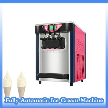 Новая машина для приготовления мягкого мороженого из нержавеющей стали с 3 вкусами, машина для приготовления замороженного йогурта мощностью 2000 Вт