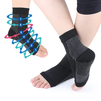 1 пара компрессионных носков с медным покрытием, поддерживающих голеностопные суставы, облегчающих боль.