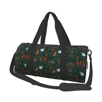 Спортивная сумка Woodland Whimsy Спортивные сумки для плавания Fox Nature Сочетаются на заказ с обувью, винтажной сумкой для фитнеса, водонепроницаемыми сумками