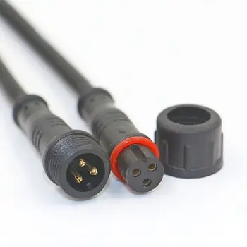 Разъем для подключения светодиодов от мужчины к женщине 2pin 3pin 4pin 5pin Водонепроницаемый черный кабель IP68 для светодиодных лент