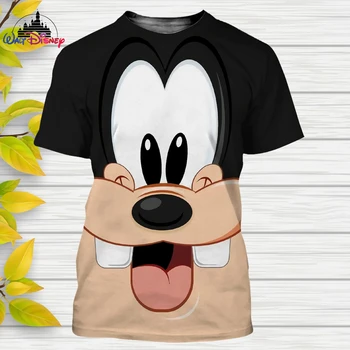 2024 Новая футболка Disney Goofy dog для мужчин и женщин С коротким рукавом, повседневная стильная футболка с 3D принтом, Летняя уличная одежда, Футболки с героями Мультфильмов, футболка