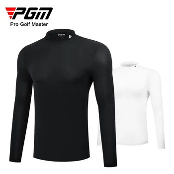 Мужские солнцезащитные рубашки PGM Golf Ice Silk С длинным рукавом и защитой от ультрафиолета, Прохладная дышащая высокоэластичная спортивная одежда для тренировок YF308
