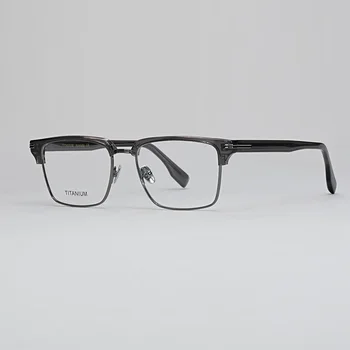 Квадратная оправа из чистого титана для очков Мужские Высококачественные Оптические очки по рецепту врача Новые очки для близорукости